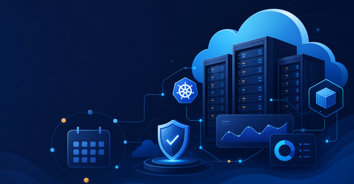 Narweb haftalık hosting ve cloud bülteni için genel sunucu, bulut ve güvenlik temalı görsel