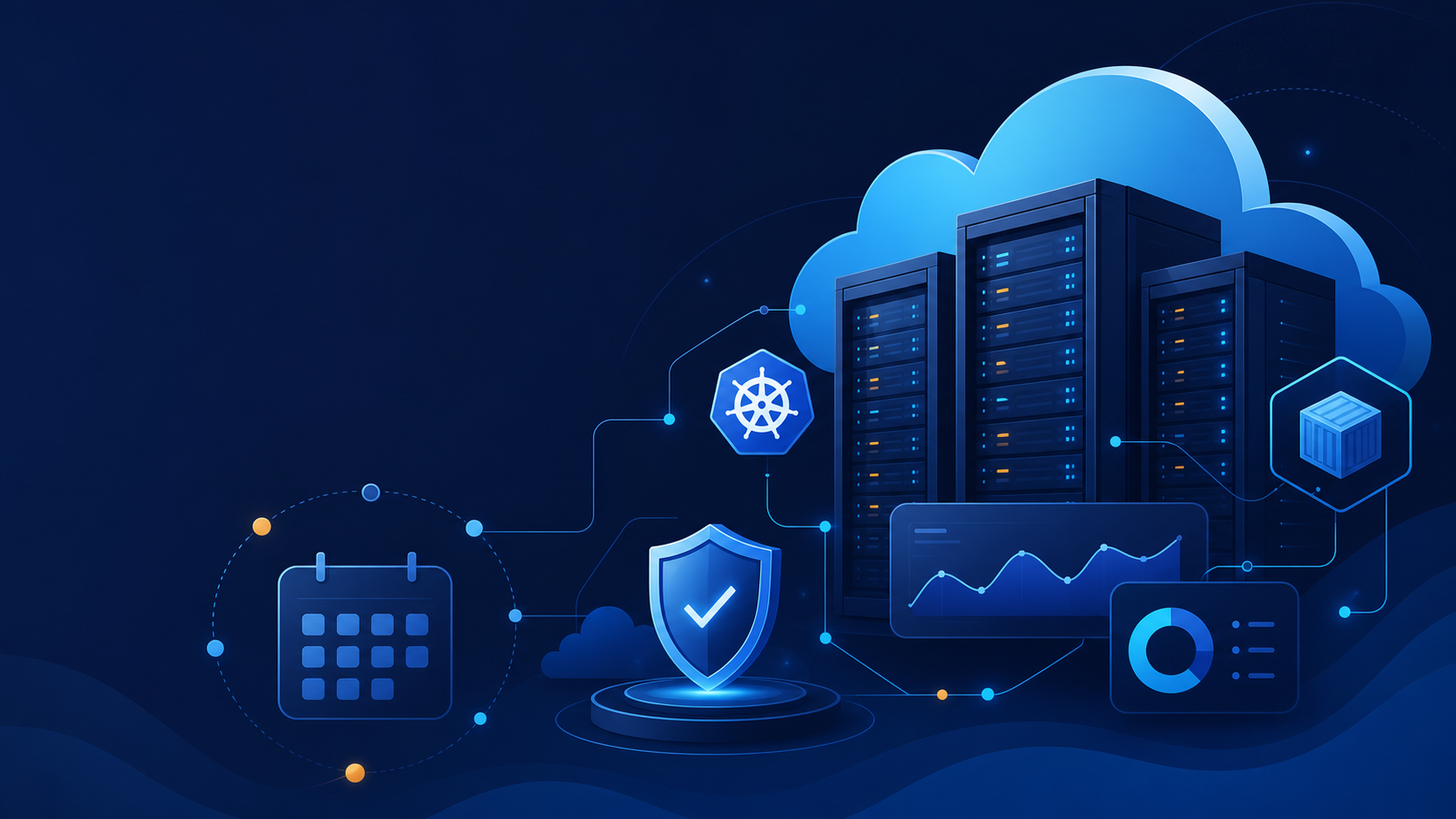 Narweb haftalık hosting ve cloud bülteni için genel sunucu, bulut ve güvenlik temalı görsel