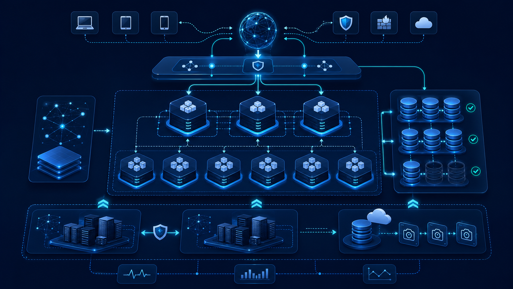 Kubernetes cluster için yüksek erişilebilirlik, ingress ve storage kararlarını gösteren teknik kapak görseli