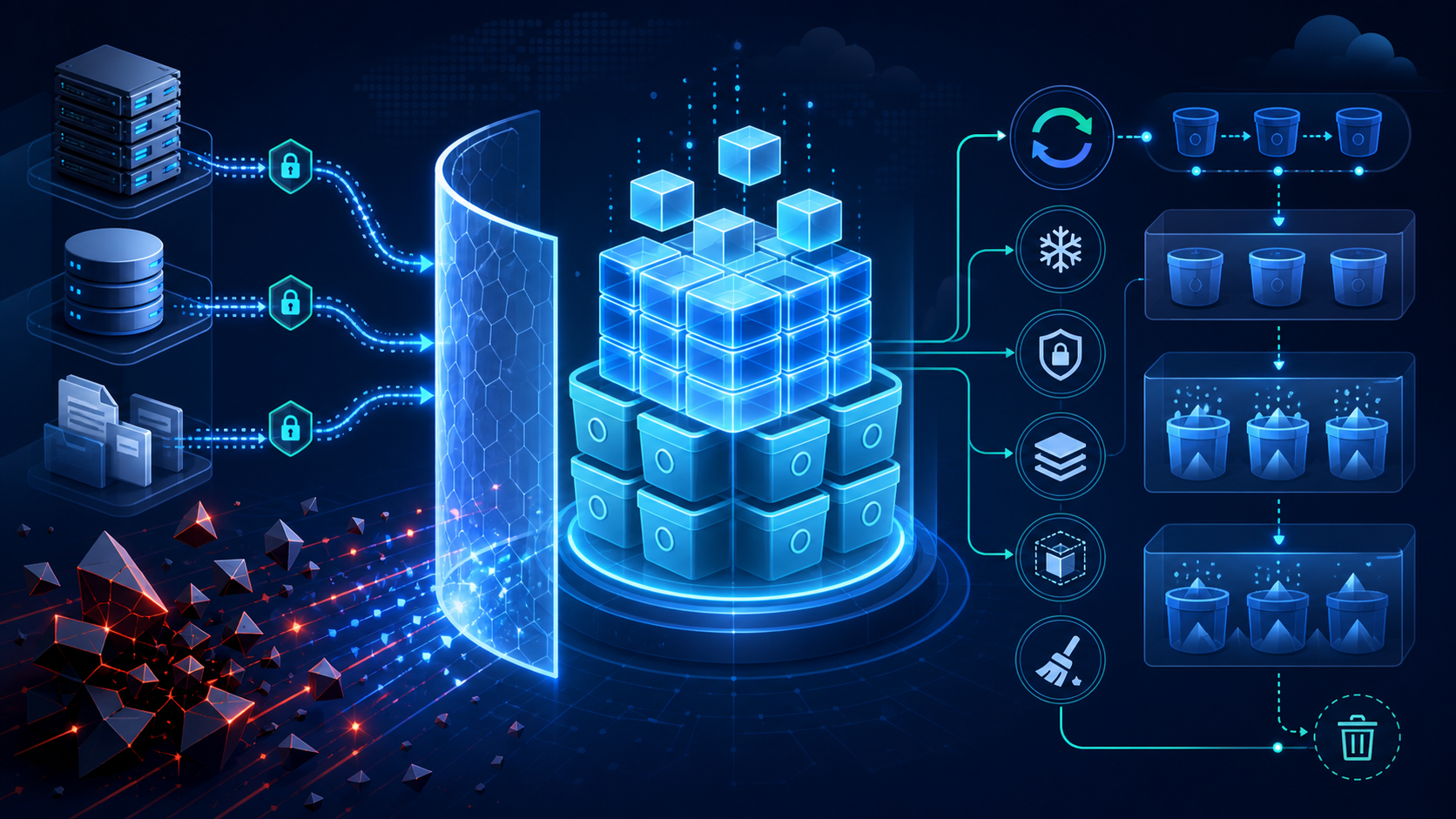 S3 uyumlu object storage lifecycle ve ransomware dayanıklı yedekleme akışını gösteren kapak görseli