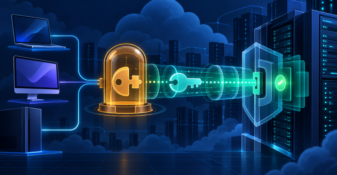 SSH public ve private key çiftiyle istemciden sunucuya güvenli erişim akışı
