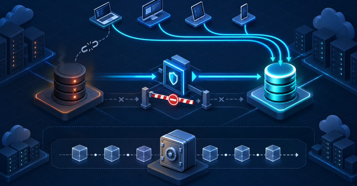 PostgreSQL primary kaybı, replica promotion, fencing ve ayrı backup PITR akışı